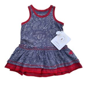 Burt’s Bees NWT 3-6 Months Navy Paisley Organic Cotton Tank Dress